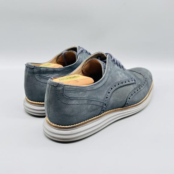 Cole Haan Shoes Mens 9 Blue Leather OriginalGrand Wingtip Oxford Dress Brogue main image 4